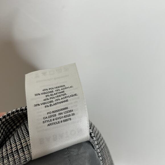 Aritzia Babaton Conan Slim Trouser Pants Houndstooth Plaid Womens 4 Career Work - Picture 8 of 8